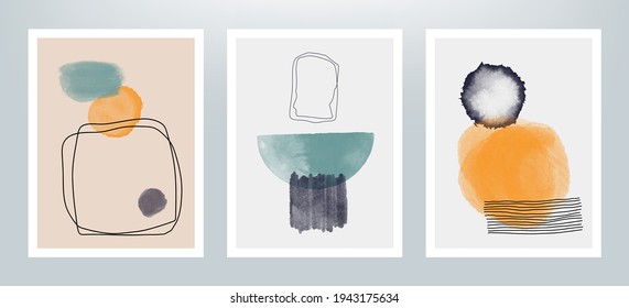 Сreative vector minimalist hand painted illustrations for cover design or wall decoration.