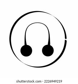 
Vector minimalist headphone icon logo