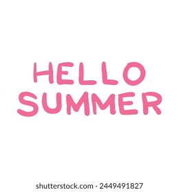 vector minimalist hello summer lettering.