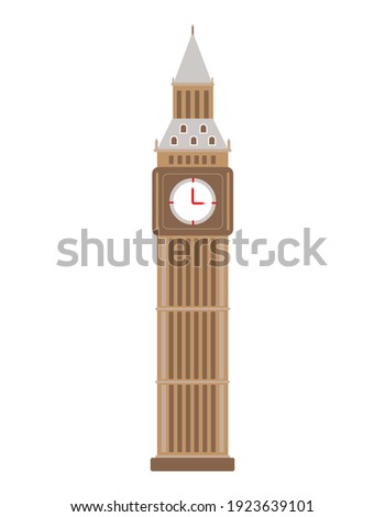 Vector minimalist illustration of Big Ben. Idea for postcards, travel gifts, souvenir shop, toys.