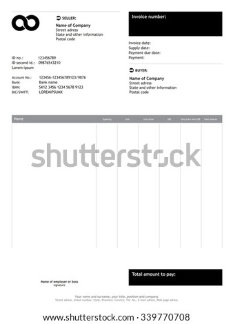 Vector minimalist invoice / business template Stock photo © 