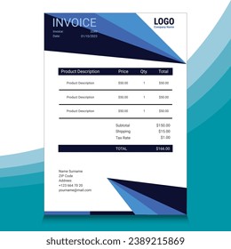 Vector minimalist invoice template design for your business or company 