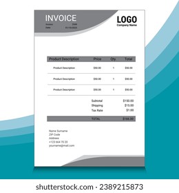 Vector minimalist invoice template design for your business or company 