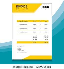 Vector minimalist invoice template design for your business or company 