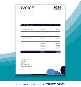 Vector minimalist invoice template design for your business or company 