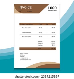 Vector minimalist invoice template design for your business or company 