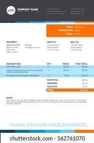 Vector minimalist invoice template design for your business / company