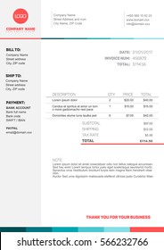 Vector minimalist invoice template design for your business / company