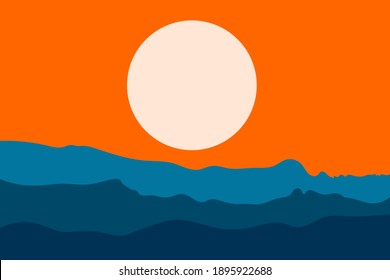  Vector. minimalist landscape, abstract nature landscapes. 
