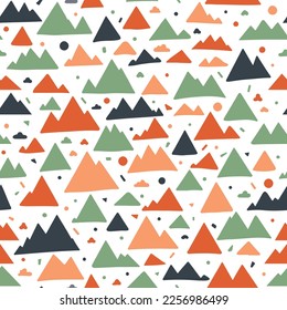 Panorama minimalista de vectores o patrón de superficie sin foco de montaña para productos o pinturas de papel de ajuste.