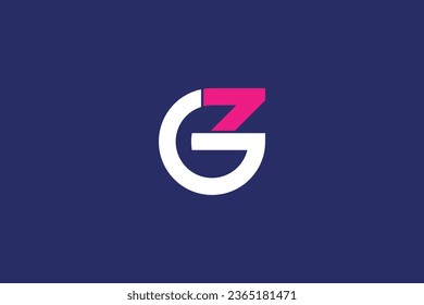 vector minimalist letter z g logo design