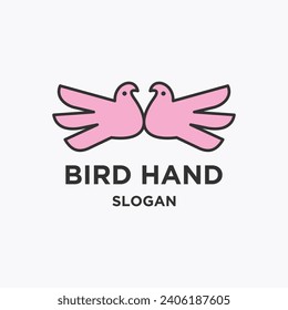 Vector minimalist line art bird logo