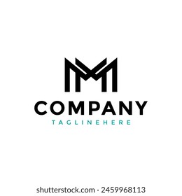 Vektorgrafik Minimalistische Linie des Buchstabens M Logo Design, Monogramm Logo Design Vorlage