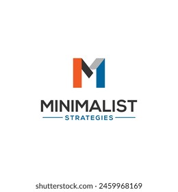 Vektorgrafik Minimalistische Linie des Buchstabens M Logo Design, Monogramm Logo Design Vorlage
