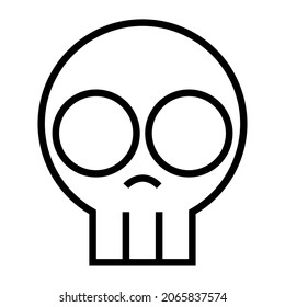 vector minimalist line arе picture of funny cute human skull from simple geometric shapes isolated on white background. useful for Halloween, All Saints' Day, for web and graphic design, icon, website