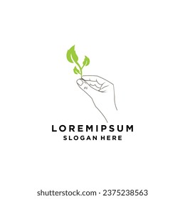 Vector minimalist logo concept concept line art with the concept of nature
