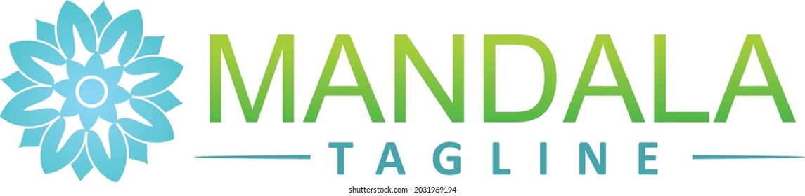 Vector minimalist logo mandala business beauty nature isolated on white background