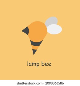 vector minimalist logo on the theme of lights with bee