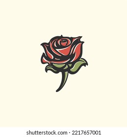 logotipo vectorial minimalista de una flor de rosa simple y elegante adaptado a las necesidades de una empresa o empresa que vende tipos de plantas o flores