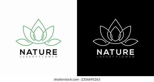 Vector minimalist lotus flower logo icon design