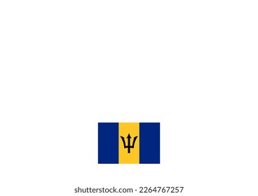 Vector minimalist map of Barbados with flag of the country, flag of Barbados with smooth map. Suitable for minimalist designs. Space for text.