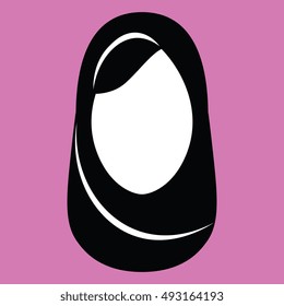 Vector Minimalist Middle Eastern Woman Face Isolated