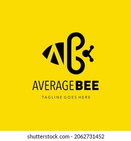 Vector minimalist modern average bee logo for company
