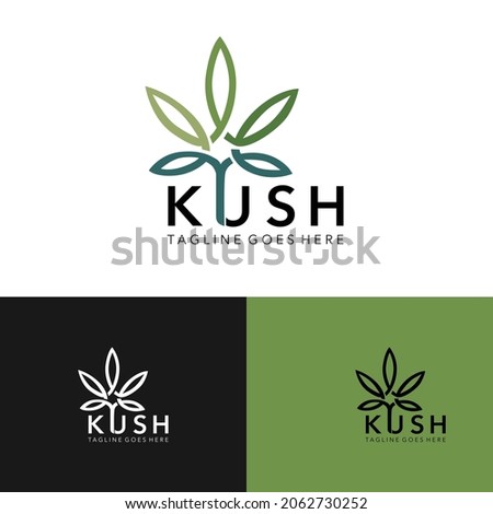 Vector minimalist modern kush logo isolated on white background