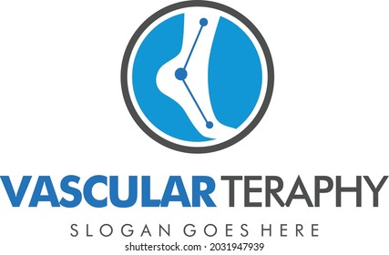 Vector minimalist modern Logo design clean health vascular foot therapy isolated on white background