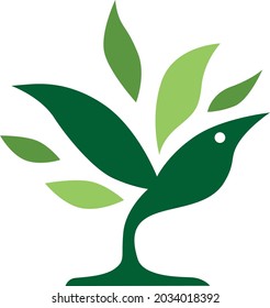 Vector minimalist modern logo nature bird isolated on white background