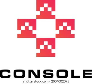 Vector minimalist modern logo symbol gaming e-sports console isolated on white background