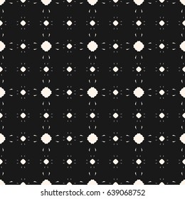 Vector minimalist monochrome texture, simple geometrical shapes, dark minimalist seamless pattern. Abstract black & white minimal background. Design element for prints, decor, digital, cover, textile