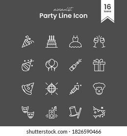 vector minimalist party line icon