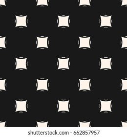 Vector minimalist pattern with smooth squares, rounded geometric shapes. Abstract monochrome minimal texture. Simple modern black background. Design element for prints, decoration, digital projects