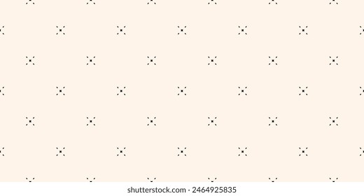 Vector minimalist pattern with tiny diamond shapes. Delicate minimal black and white seamless texture. Subtle geometric background. Repeated geo design for decor, print, web, textile, fabric, wrapping
