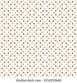 Vector minimalist seamless pattern. Black and white minimal geometric ornament, abstract floral background texture. Simple luxury ornate wallpapers with small flower silhouettes. Repeat geo design
