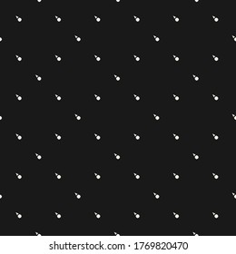 Vector minimalist seamless pattern. Simple modern black and white background with small shapes, tiny ice creams. Stylish minimal monochrome background. Dark repeat design for decor, print, wallpapers