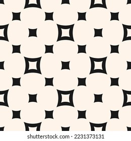 Vector minimalist seamless pattern with small squares, grid. Abstract monochrome geometric texture. Simple black and white minimal background. Modern repeat geo design for wallpaper, decor, print