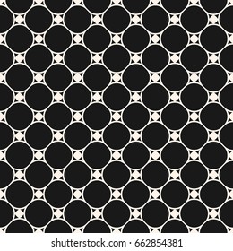 Vector minimalist seamless pattern, subtle dark geometric texture, circular grid, thin curved lines. Monochrome illustration of mesh. Simple abstract background. Design for decor, covers, digital, web