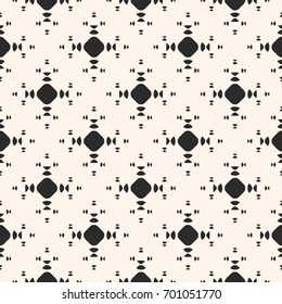 Vector minimalist seamless texture with small geometric figures, rounded shapes, circles, triangles. Abstract monochrome geometrical pattern. Stylish minimal background. Design for decoration, covers