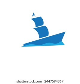vector minimalist ship logo or sail logo