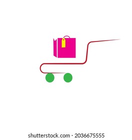 vector minimalist shopping logo or e-commerce logo