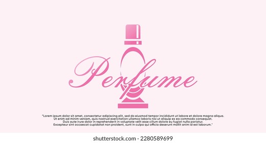 Vector minimalist simple bottle perfume logo with design unique Premium Vector