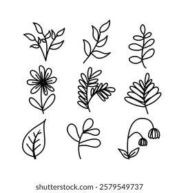 Vector Minimalist Simple Leaf Design
