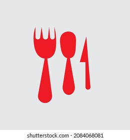 vector minimalist spoon fork and knife illustration