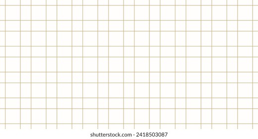 Vector minimalist square grid seamless pattern. Abstract minimal gold and white geometric texture. Subtle background with thin linear lattice, net, mesh, grill. Simple repeatable golden geo design