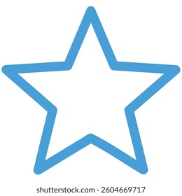 Vector Minimalist Star Outline with Bold Geometric Shape and Bright Lemon Color on a White Background