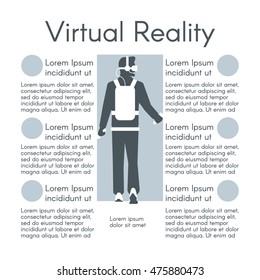 Vector minimalist template with virtual reality kit
