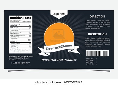 Vector minimalist vintage natural product label template design