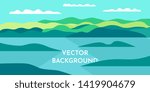 Vector minimalist wallpaper. Flat design. Landscape with shadows. Marshland with islands. Slopes on the background